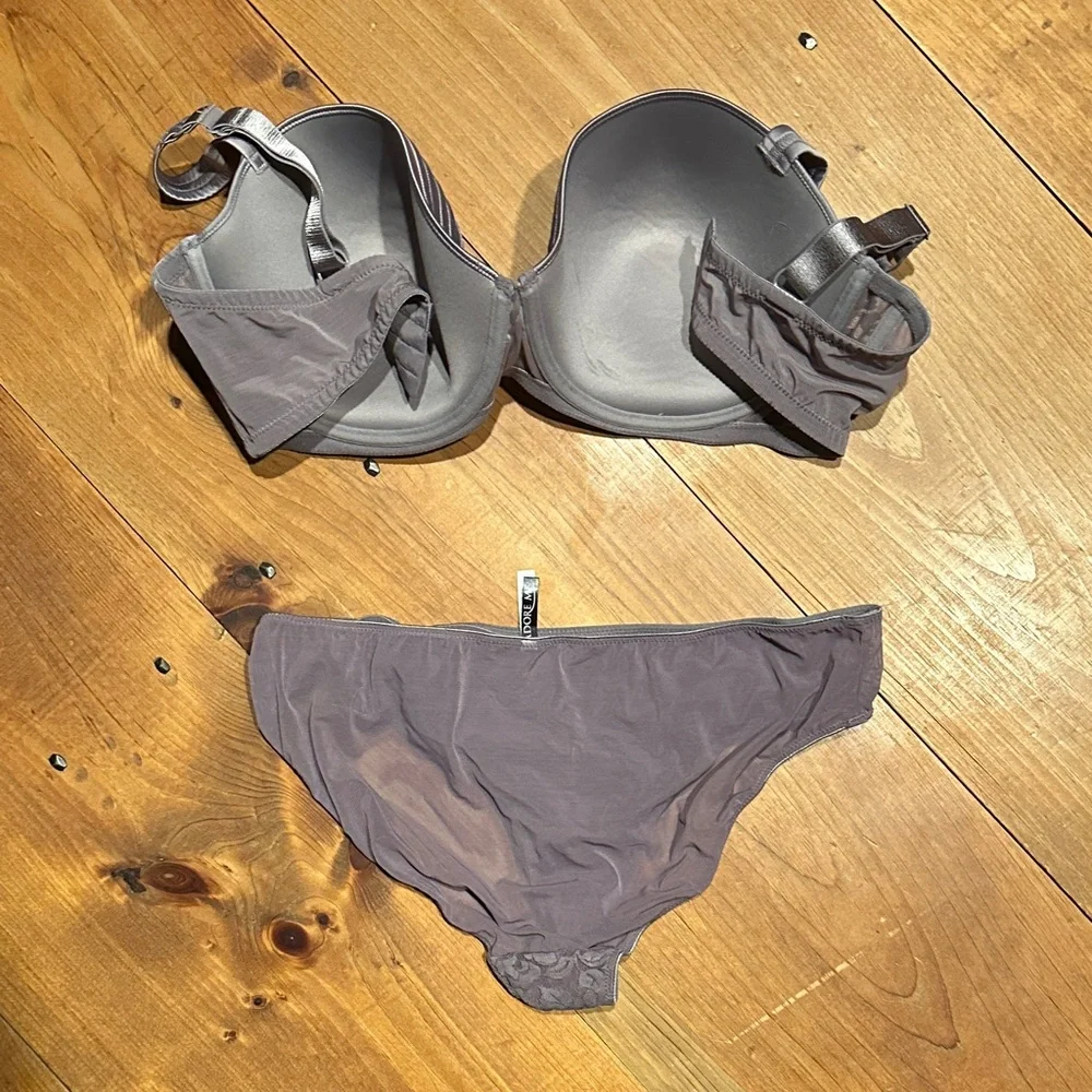 Adore Me Lace Demi Bra and Bikini Set in Gray - Picture 4 of 4